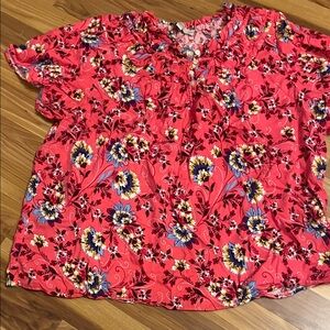 LOFT Red Floral Women's Blouse